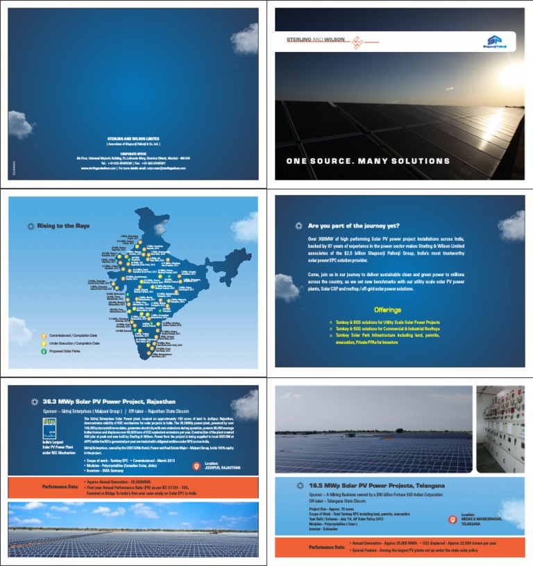 Sterling & Wilson Solar Solutions Brochure | PDF | Solar Power ...