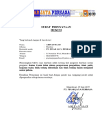 Surat Pernyataan Hukum PT Pinar Jaya Perkasa