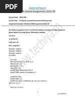 BCSL 058 Computer Oriented Numerical Techniques Lab Solved Assignment 2019 20