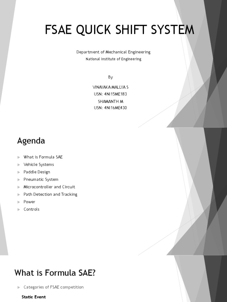 Quick Shift System For FSAE Cars PDF Vehicles Mechanical Engineering