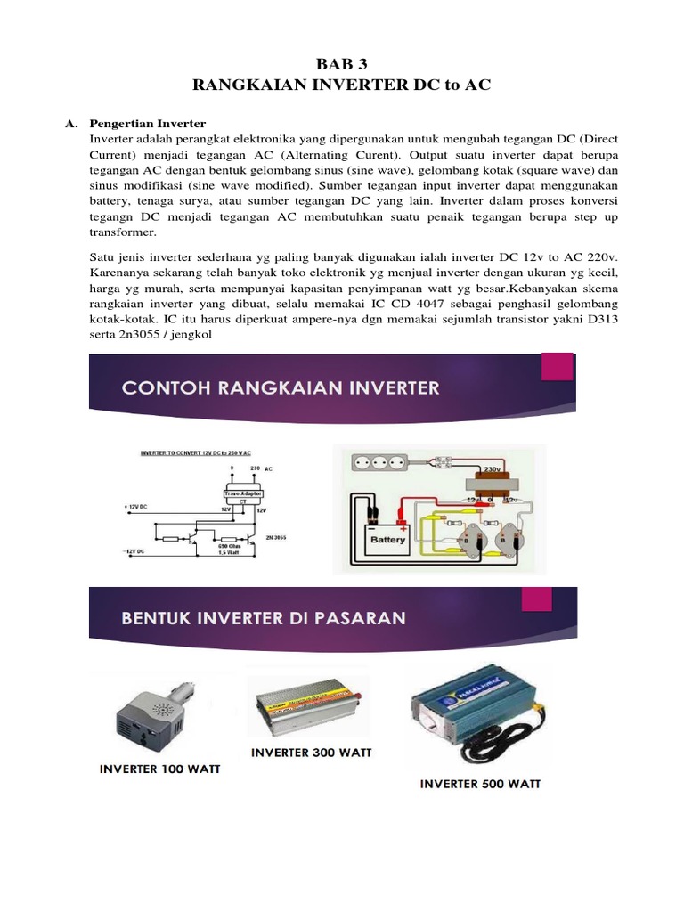 Rangkaian Inverter DC ke AC dan Fungsinya | PDF | Sains & Matematika ...