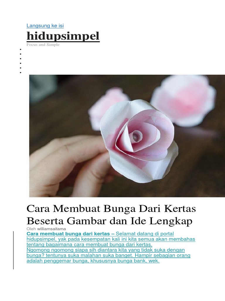 Cara Membuat Bunga Dari Kertas Beserta Gambar Dan Ide