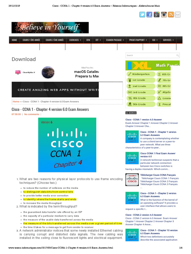 Ccna 4 Chapter 4 Exam Answers 2019