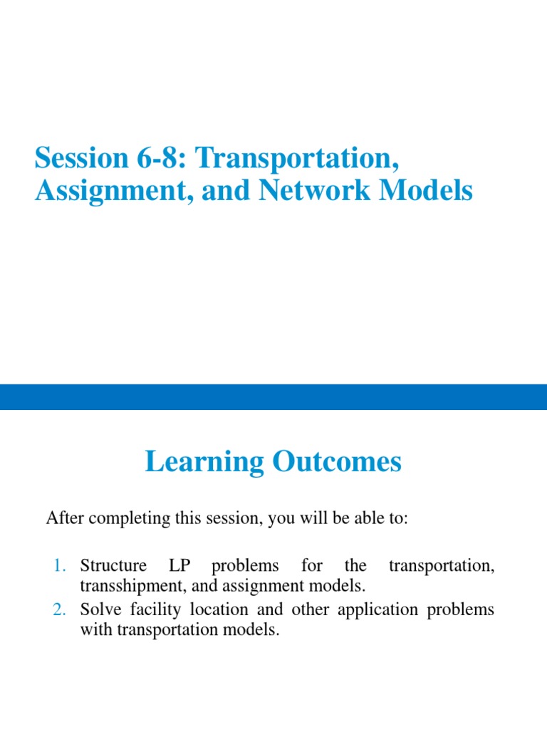 Transportation Model | PDF | Linear Programming | Transport