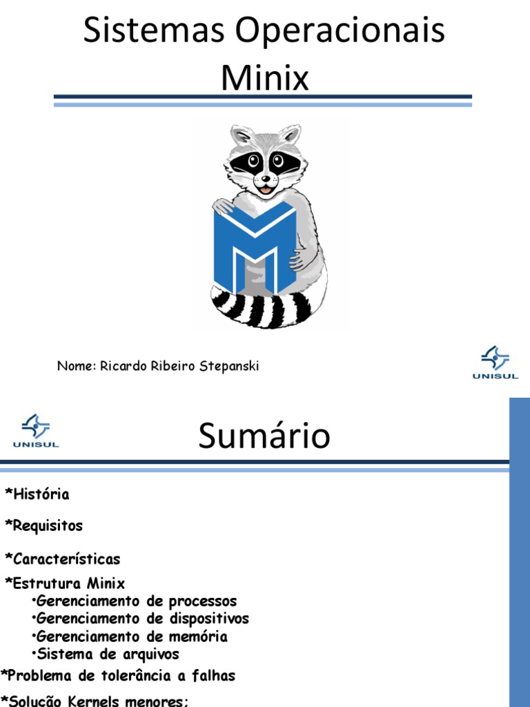 Evolução do Minix e suas Características | PDF | Kernel (sistema ...