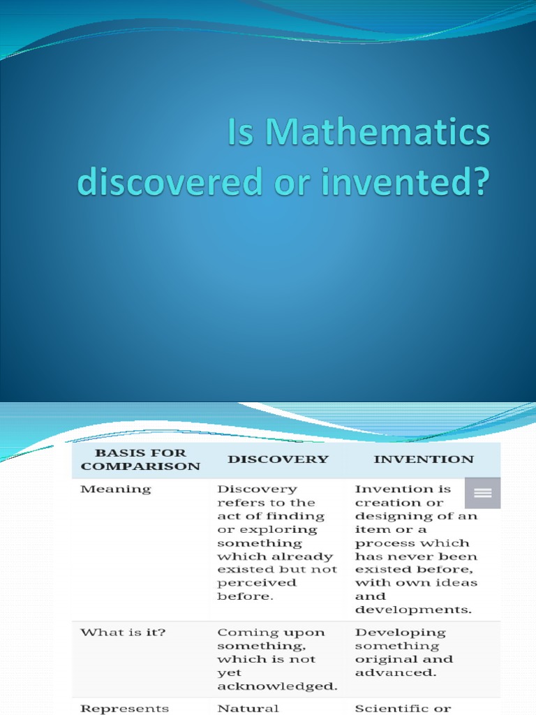 Is Mathematics Discovered or Invented PDF