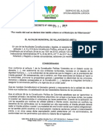 Decreto No 554 Del 28 de Noviembre de 2019