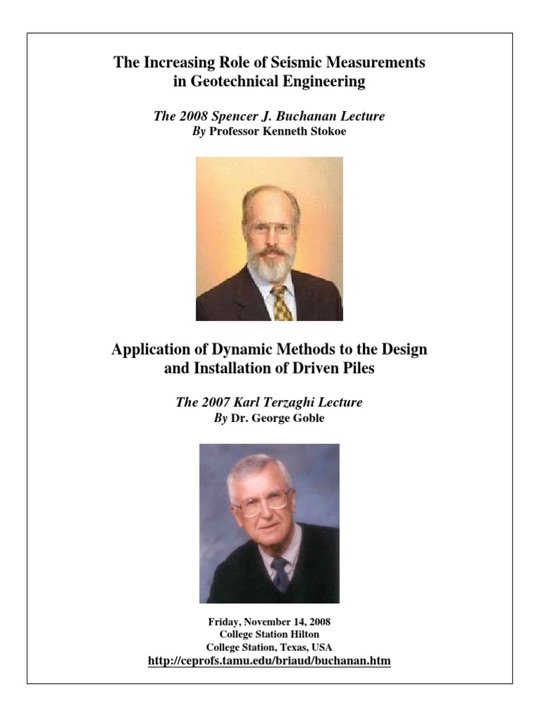 Stokoe 2008 The Increasing Role Of Seismic Measurements In Geotech Eng