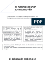 Factores Modifican La Unión Entre Oxígeno y HB