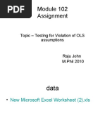 Assignment: Topic - Testing For Violation of OLS Assumptions