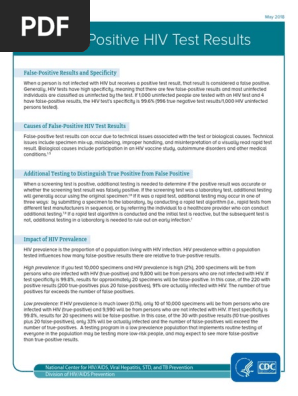 Cdc Hiv Factsheet False Positive Test Results