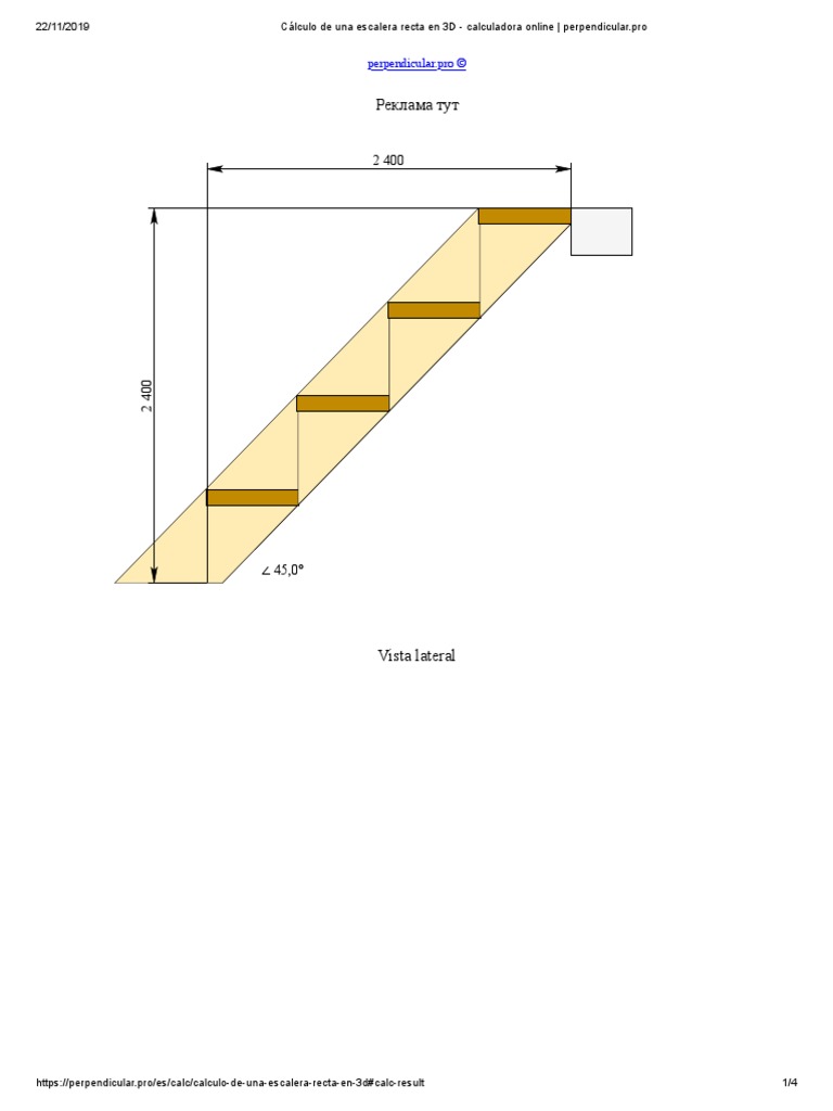 Trascendencia sin embargo Credencial Cálculo de Una Escalera Recta en 3D - Calculadora Online - Perpendicular -  Pro | PDF | Enseñanza de matemática