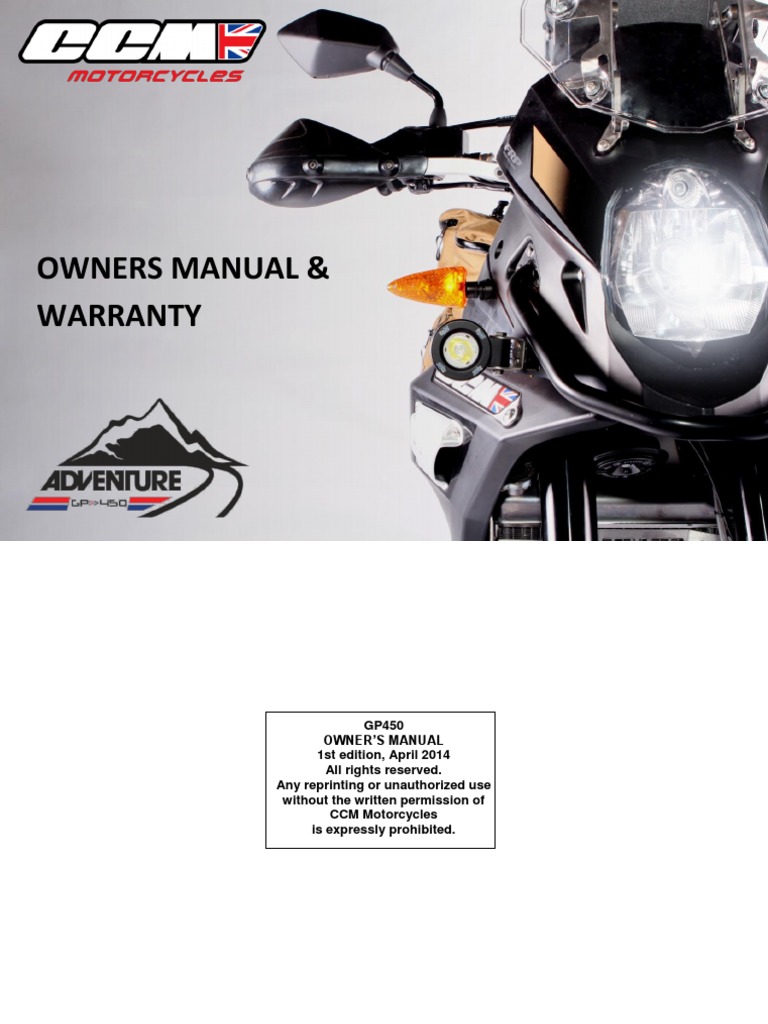 Ccm Owners Manual Feb 2016 Motorcycle Transmission Mechanics