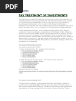 Tax Treatment of Investments