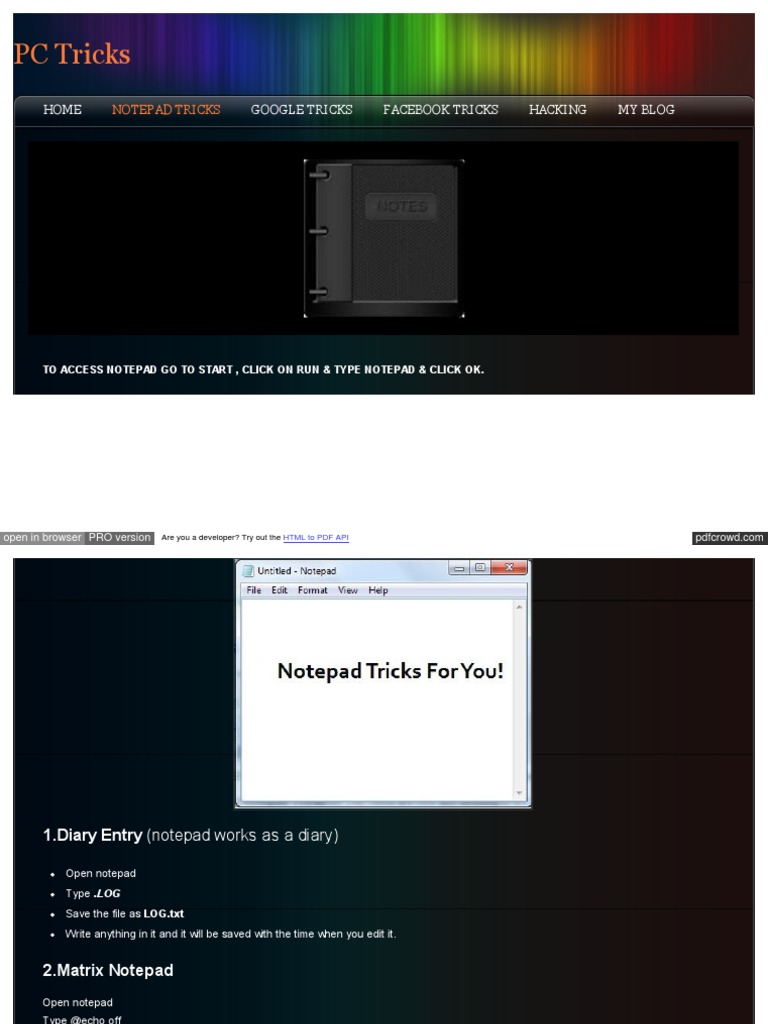Note Pad | PDF | Computer File | Microsoft Windows