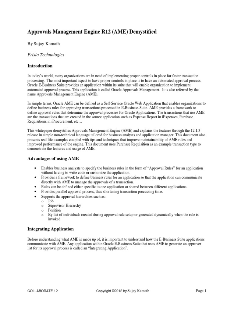 AME Approval Setup R12.1.3 | PDF | Procurement | System Administrator