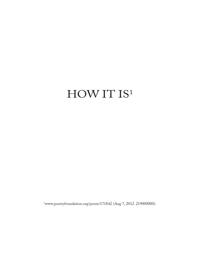 Cayley Howe How It Is in Common Tongues | PDF