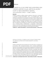 Curriculo Pré Escolar de Timor