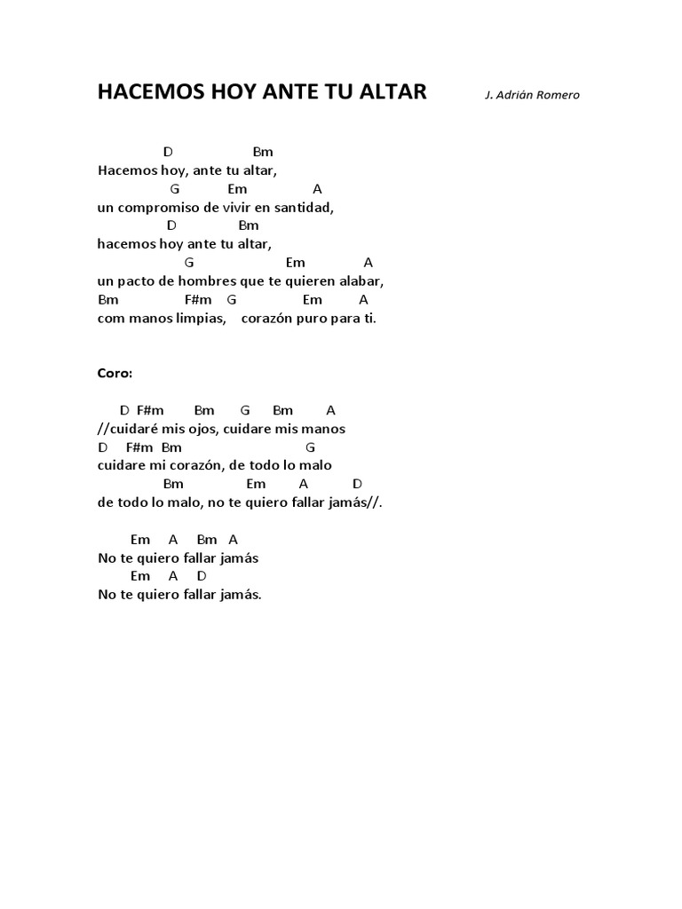 Hacemos Hoy Ante Tu Altar Acordes PDF | PDF