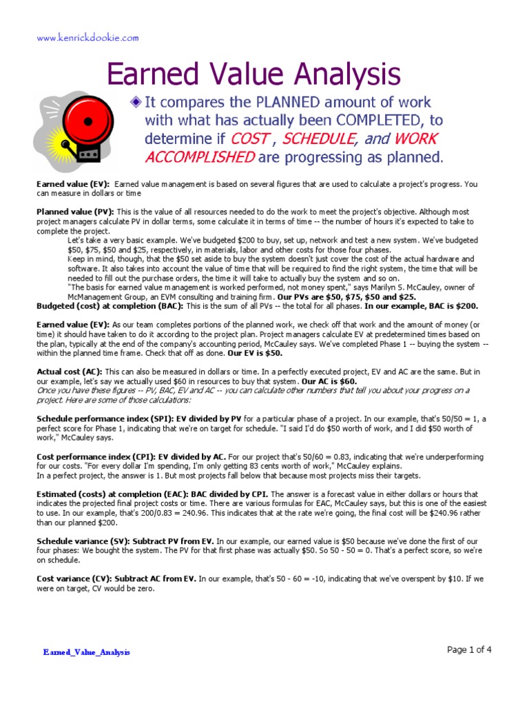 Earned Value Analysis | PDF | Business | Economies