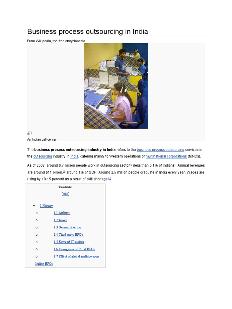 Indian Business Process Outsourcing Overview | PDF | Outsourcing ...