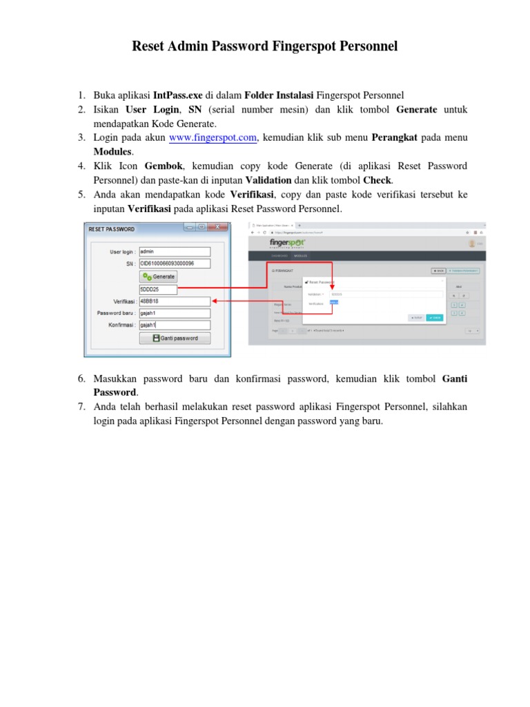 Panduan Reset Admin Password Personnel Pdf