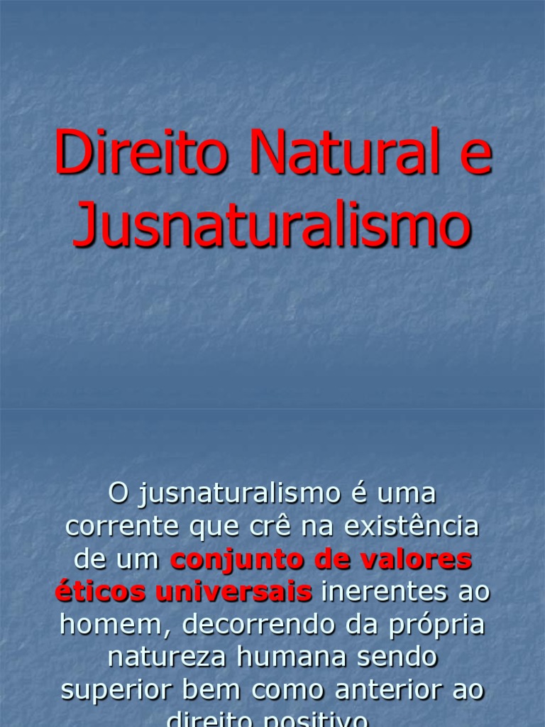 Fundamentos do Jusnaturalismo | PDF | Lei Natural | Tomás de Aquino