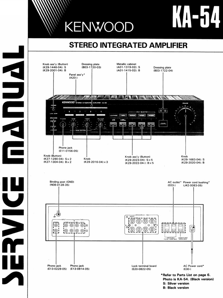 Kenwood KA-54 Service Manual | PDF