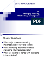 Marketing Management: 16 Managing Retailing, Wholesaling, and Logistics