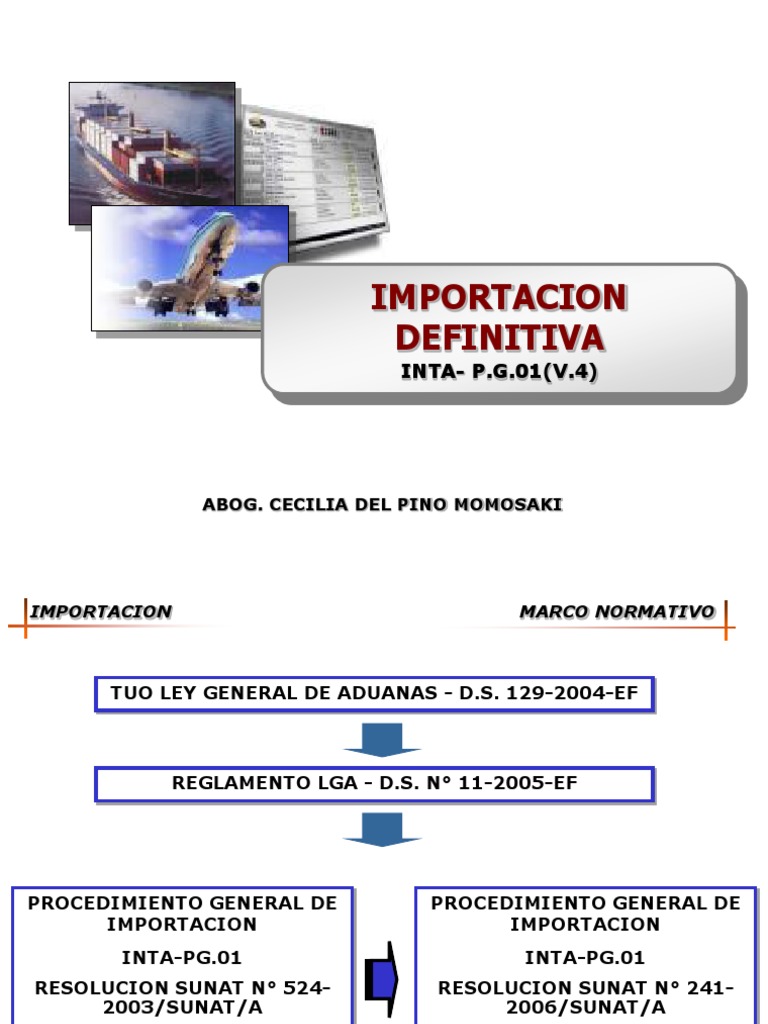 Importación Definitiva Procedimiento General Inta Pg 01 Pdf Aduana