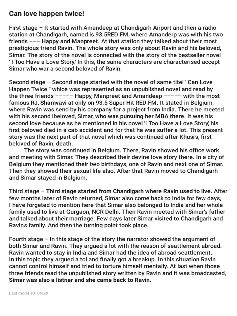 Short Summary of "Can Love Happen Twice" | PDF | Novels