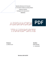 Investigacion de Operaciones 1. Transporte