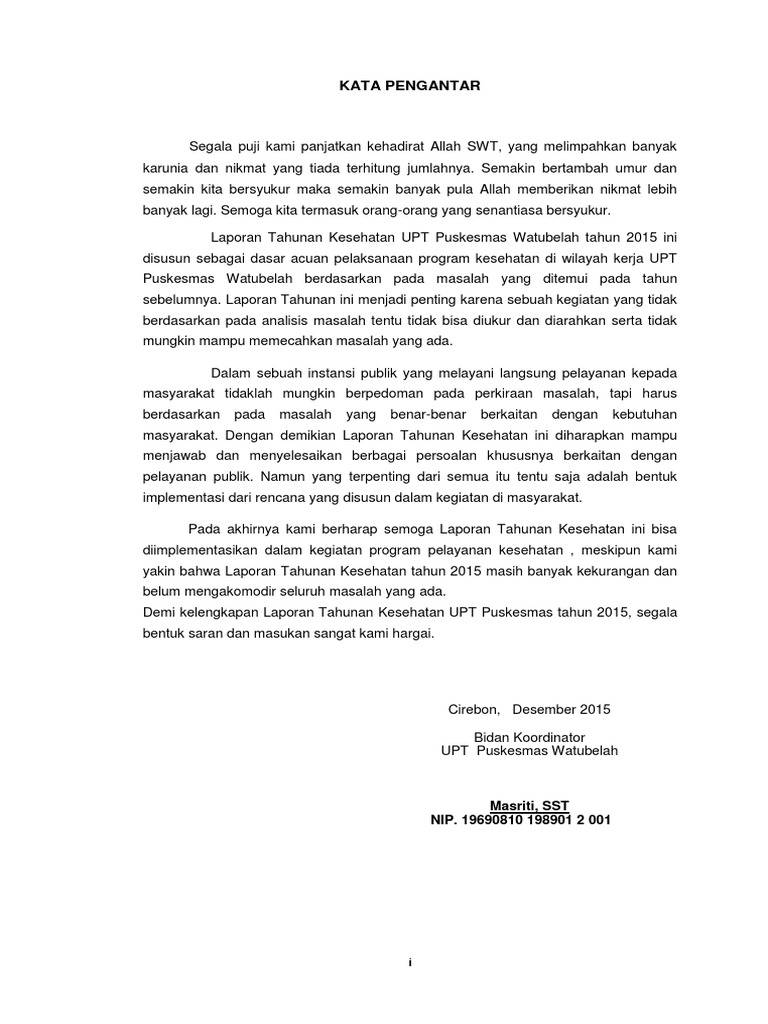 Kata Pengantar Laporan Tahunan Kia