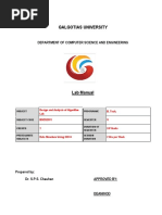 Design and Analysis of Algorithm Lab (BSCS2351) Lab Manual