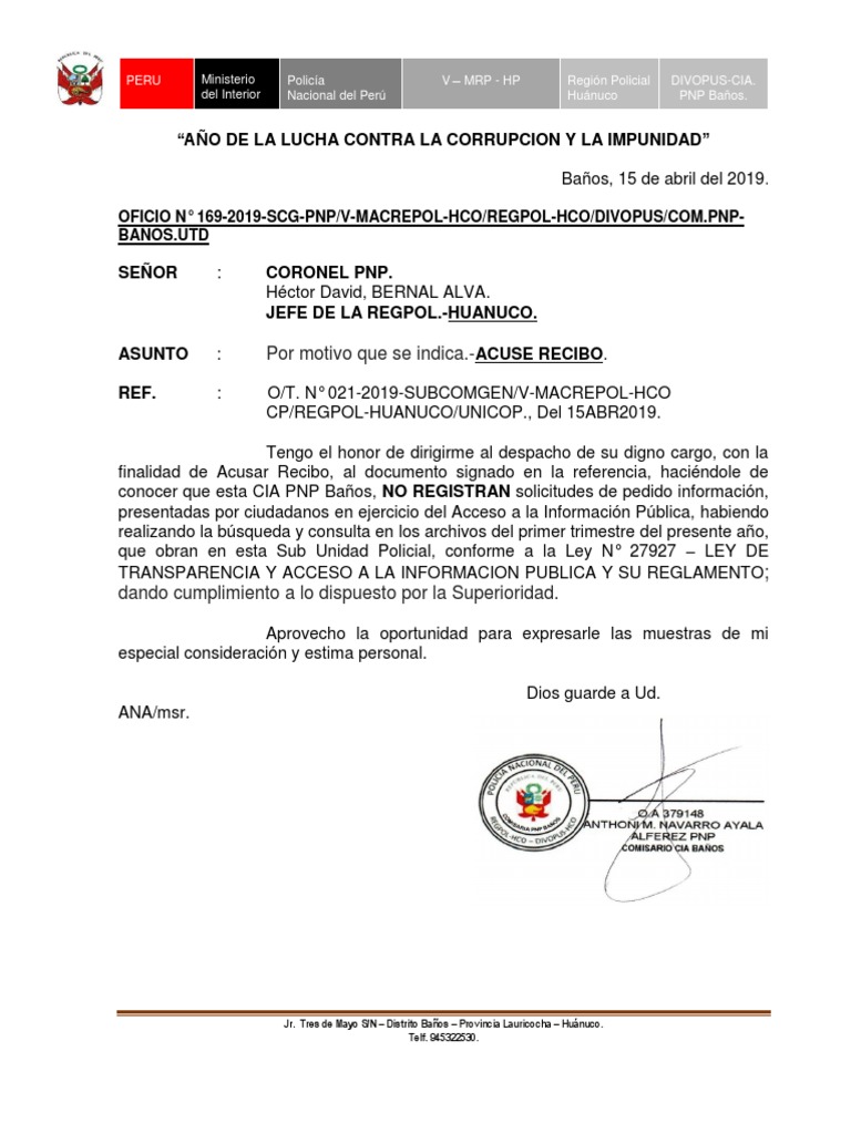 Oficio de Atencion | PDF