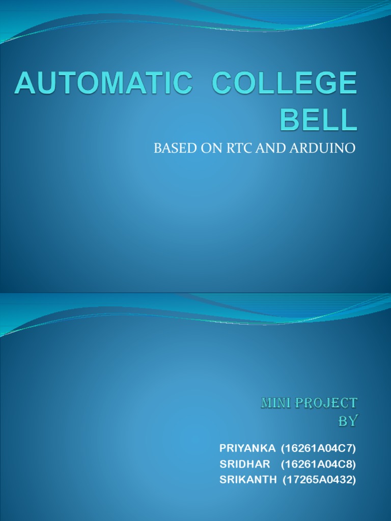 Automatic School Bell System Using Arduino | PDF | Power Supply | Arduino