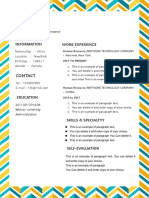 Colorful Corporate Resume