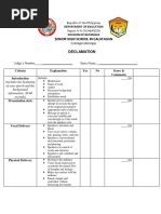 Declamation Rubric