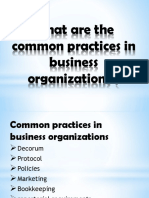 Common Practices in Business Organization