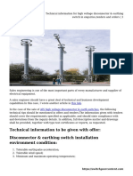 Technical Information for High Voltage Disconnector &#038; Earthing Switch in Enquiries,Tenders and Orders