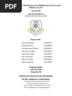 Makalah Akuntansi Biaya Semester 3