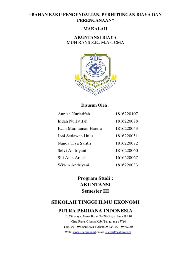Makalah Akuntansi Biaya Semester 3