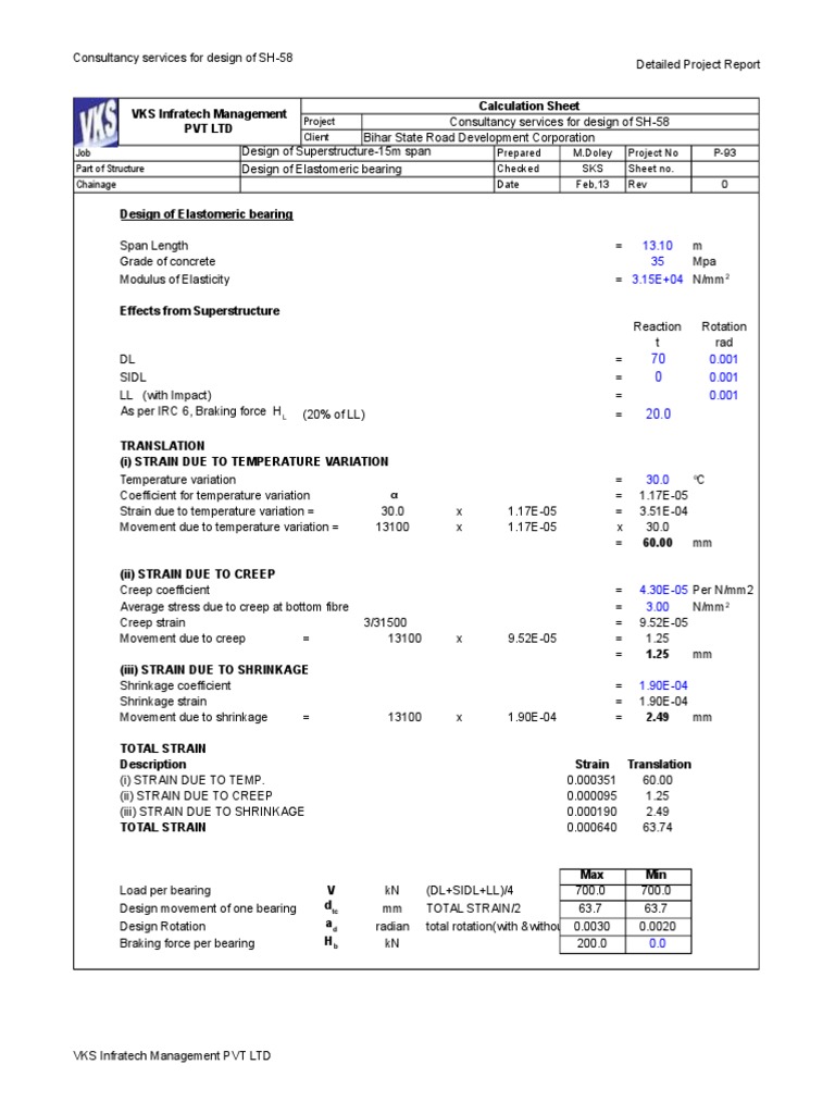 Neoprene Bearings Design PDF Creep (Deformation) Young's Modulus