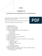 Arquitectura de computadoras y VHDL cuestionario conceptos