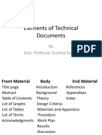 Elements of Technical Documents