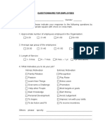 Questionnaire For Employees