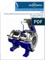 Manual de Instalación, Operación y Mantenimiento Cpp. Bomba Ansi Horizontal de Succión Final de Un Paso para Procesos Químicos Asme b73