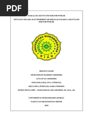 Makalah Asp Negara Dan Pemerintah Sebagai Sasaran Akuntansi Sektor Publik