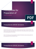 Prerequisites For Preparation of CSIR NET Life Science