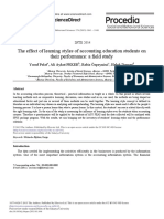 The Effect of Learning Styles of Accounting Education Students On Their Performance A Field Study